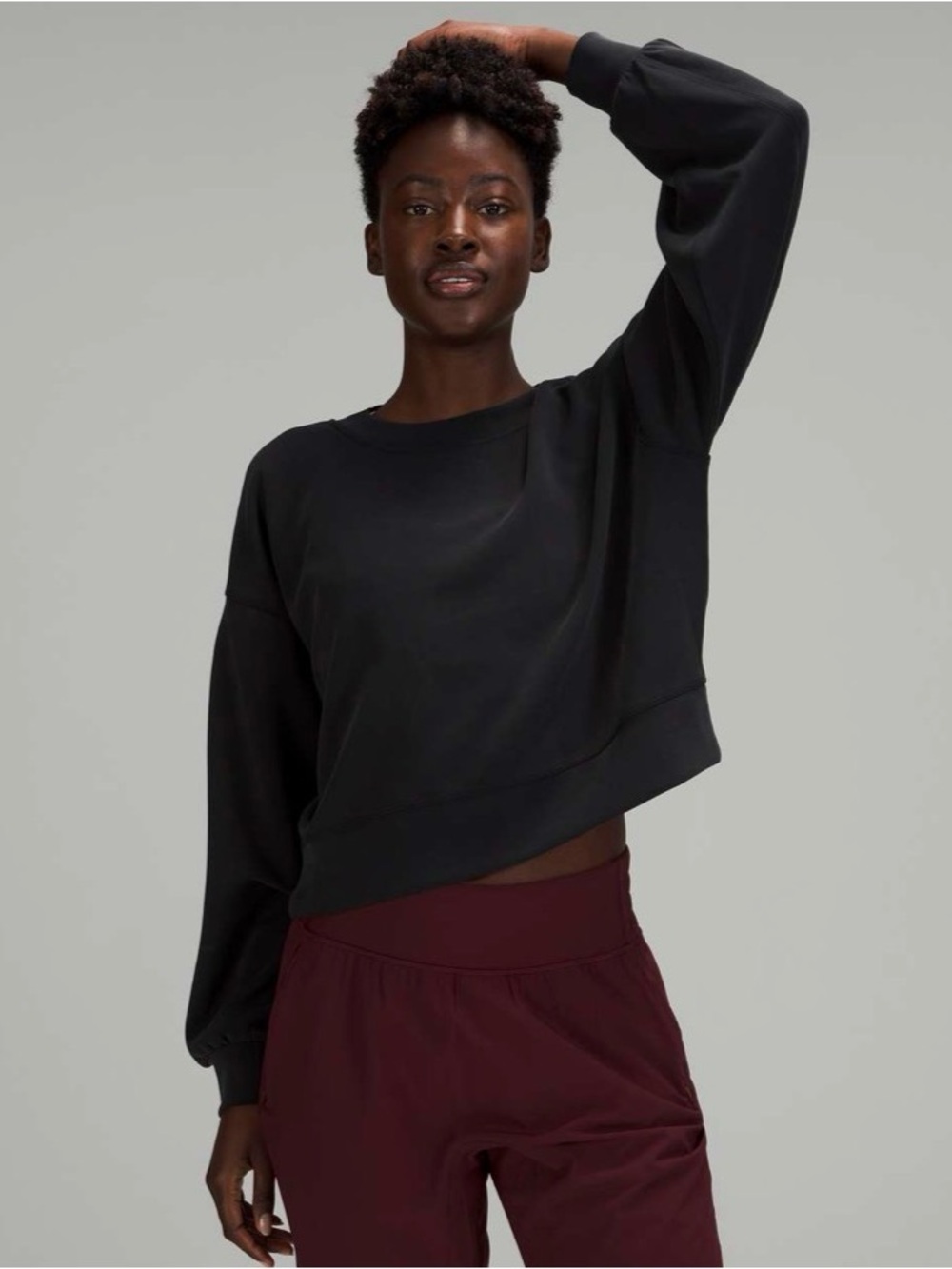 Lululemon perfectly oversized cropped crew - black